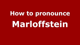 How to pronounce Marloffstein
