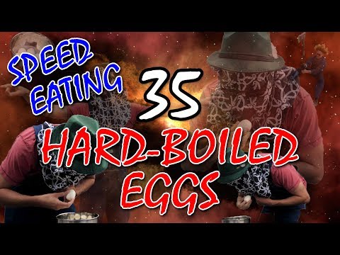 SPEED Eating 35 HARD-BOILED EGGS!? 35 Egg Challenge