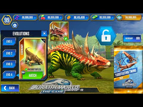 BATTLE STAGE (96 - 99) FULL LV 99 UNLOCK ANTARCTOPELTA 999+ | JURASSIC WORLD THE GAME