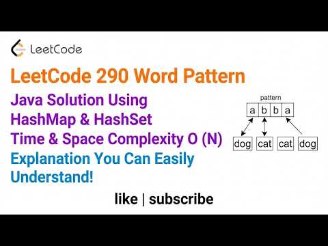 Leetcode 290 Word Pattern Java Solution Using Hashmap Hashset Time Space Complexity O N