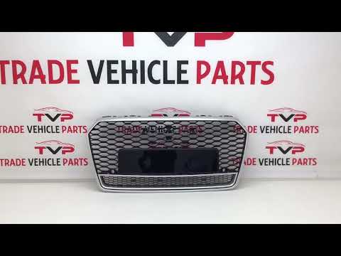Fits Audi A7 S7 2014-2018 Front Bumper Grille Honeycomb Sport Gloss Black With Silver Frame video