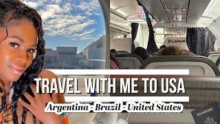 airport vlog: TRAVEL WITH ME TO ARGENTINA - BRAZIL - USA. LATAM AIRLINES.