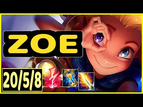 ZOE VS EKKO - 20/5/8 KDA MID GAMEPLAY