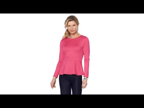 Caya Costa LongSleeve Peplum Top with UV Protection