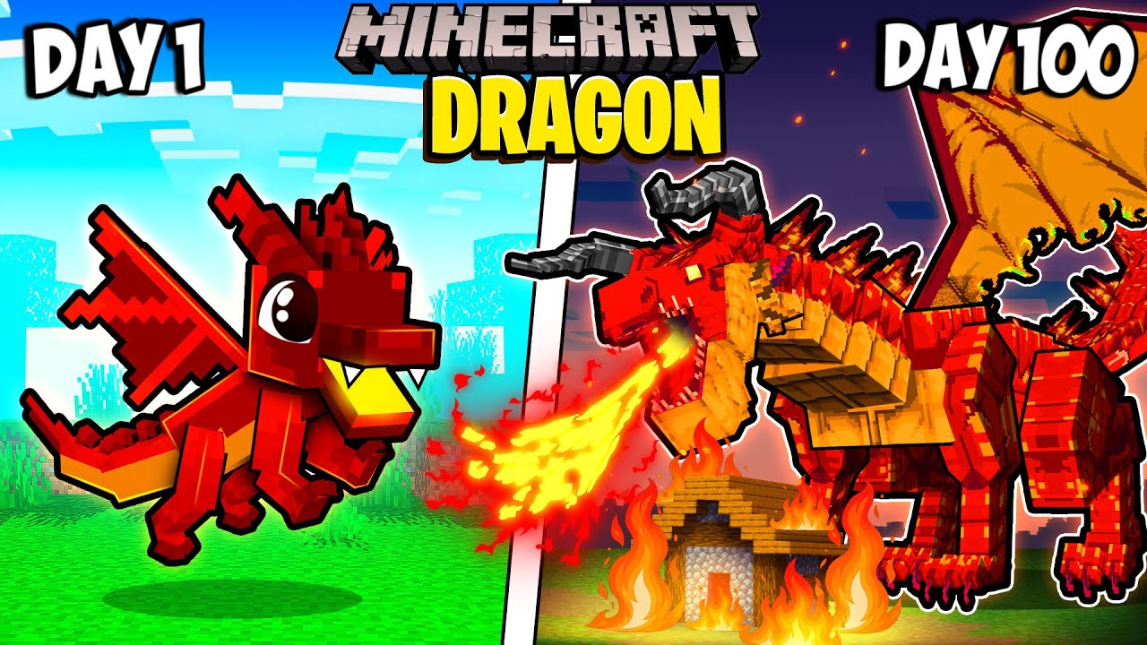 I Survived 100 Days as a DRAGON in Minecraft!