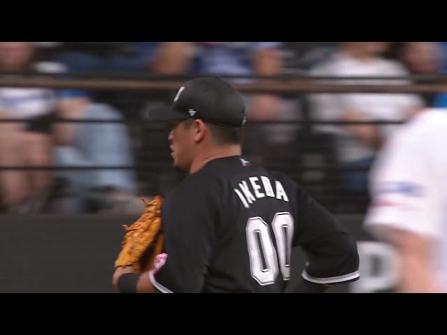 【4回裏】ファインプレー炸裂!! マリーンズ・池田来翔 素早い反応でダイビングキャッチ!! 2025年8月14日 北海道日本ハムファイターズ 対 千葉ロッテマリーンズ