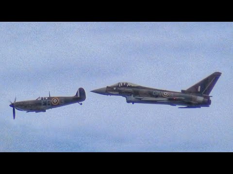 Eurofighter and Supermarine Spitfire - Battle of Britain's 75th Anniversary Flight