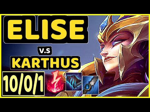 NJI (ELISE) vs KARTHUS - 10/0/1 KDA JUNGLE GAMEPLAY - EUW Ranked GRANDMASTER