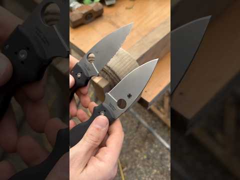 Plain Edge & Serrated VS Tow Strap #usa #tools #entertainment #viral #fypシ #edcknife #vs #winner