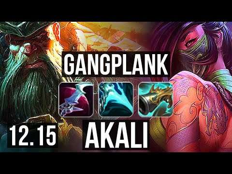 GANGPLANK vs AKALI (TOP) | 2200+ games, 7 solo kills, 1.3M mastery, Godlike | NA Master | 12.15