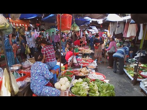 Cambodian Street Food - Kandal Market In The Morning - Food View Inside Market