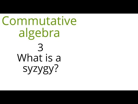 Commutative algebra 3 (What is a syzygy?)
