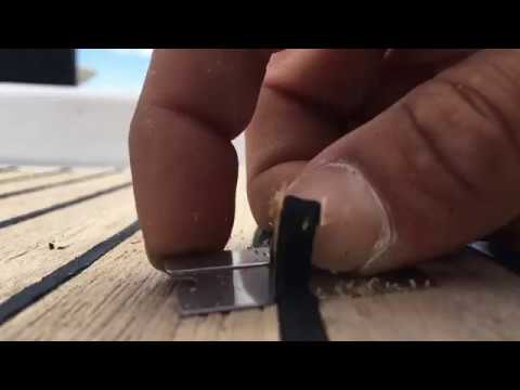 Removing excess Sikaflex from a Teak Deck
