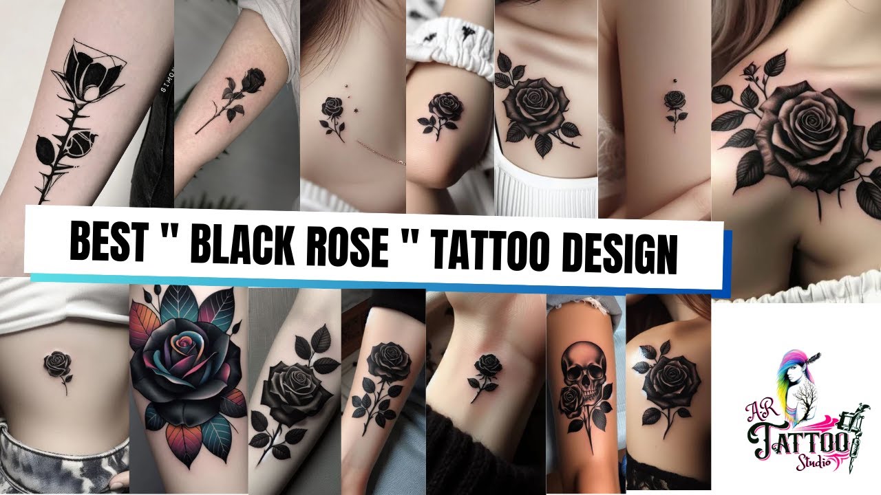Realistic Black Rose Tattoo Designs | Trendy Rose Tattoo Art Styles 2025 | Black Rose Tattoo Ideas