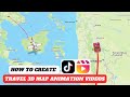 TRAVEL 3D Map Animation Video How To Create Airplane Map Route Animation Video