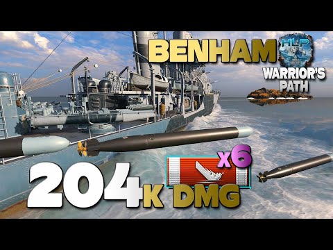 Destroyer Benham on map Warrior's Path, 204k/6 - World of Warships