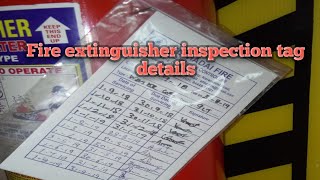 Fire extinguisher inspection tag knowledge