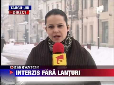 Pe drumul Novaci - Ranca se circula doar cu lanturi 4 FEBRUARIE 2012