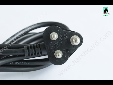 Pvc harsh indian 3 pin type d 10a power cord, for electric a...