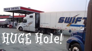 preview picture of video 'Scenes from the truckstop : Swift bottoms out his truck! due to TERRIBLE fuel stop'