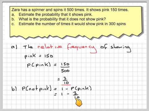 Probability using relative frequency