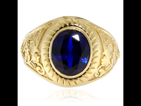 Ghiul Aur Galben 14k Safir Sintetic - Impunator si Elegant