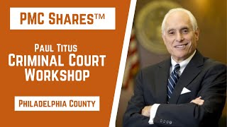 Criminal Court Workshop | Free Library of Philadelphia | David Sonenshein