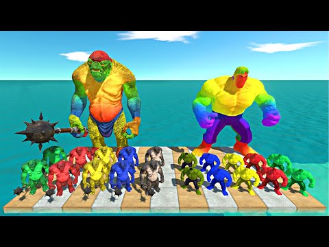 Big Color War | Can the Mountain Troll Defeat the Marvel Hulk? - Animal Revolt Battle Simulator