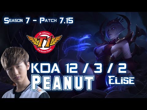 SKT T1 Peanut ELISE vs REK'SAI Jungle - Patch 7.15 KR Ranked
