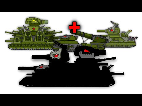 Drawing Hybrid Tanks Ratte Fijeron and KV 44M -  Cartoons About Tanks