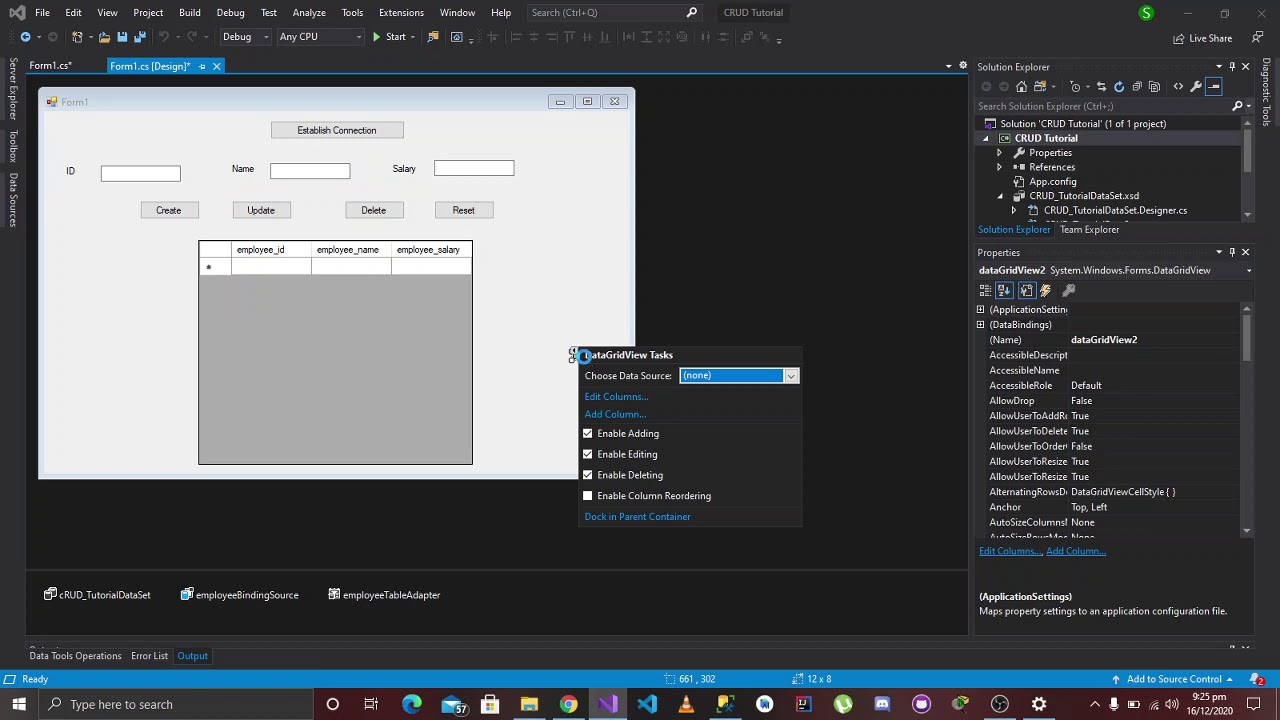 C# Winforms CRUD Tutorial With SQL Server Connection