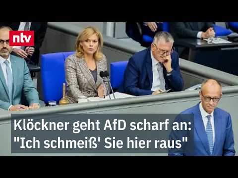 Bei der Rede von Merz stört die AfD-Fraktion im Bundestag mit zahlreichen Zwischenrufen | ntv