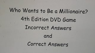 Who Wants to Be a Millionaire? 4th Edition DVD Gam