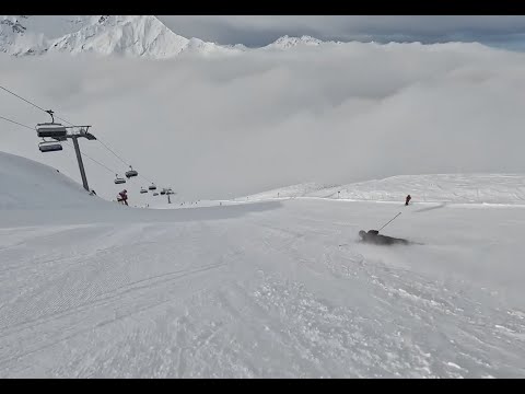 High-Speed Carving Chaos! Follow Cam on 188cm GS Skis, Epic Recovery on St. Anton's Black Slope!