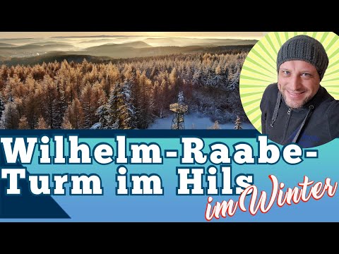 Wilhelm Raabe Turm im Schnee - Sonnenaufgang im Winter - Wandern Hils Kamm Weg - Großer Sohl Hils