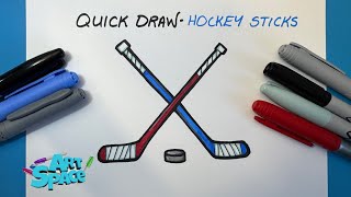 Quick Draws for Kids - How to Draw HOCKEY STICKS (Easy)