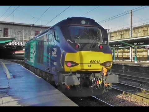 DRS Class 68 Locos at Carlisle x 4 - 68019/68002, 68001 & 68018 - 11th January 2017