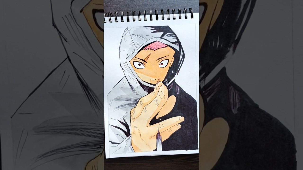 Drawing Yuji Modulo from JJK #shorts #anime #art