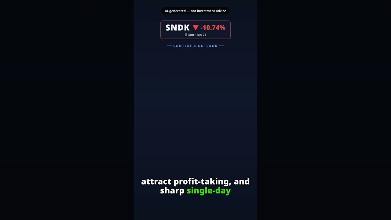 Why Is Sandisk Stock Plummeting Today? SNDK -10.74% (Jun 28) — Profit Taking After Rally