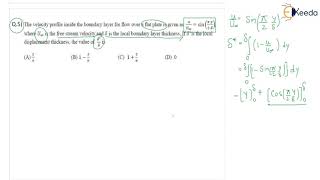 Solving Numerical 3 On Displacement Thickness Concepts For GATE
