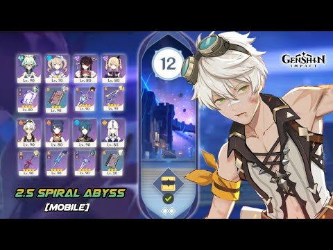 New 2.5 spiral abyss floor 12 - 4 star character & F2P weapon only full star gameplay Genshin Impact