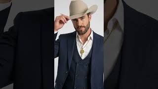 Men’s Navy Western Suit Blazer with Double Breasted Vest, Modern Cowboy Formal Outfit video