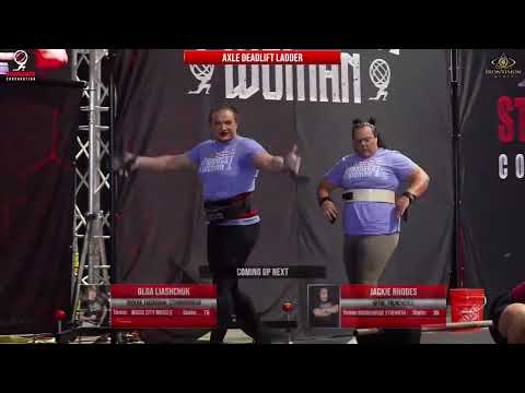 Olga Liashchuk vs Jackie Rhodes - America's Strongest Man and Woman 2025 - Axle Deadlift Ladder