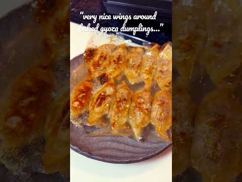 Japanese baked Gyoza (yaki-gyoza) with thin wings cooking by a hot sandwich maker #shorts #cooking