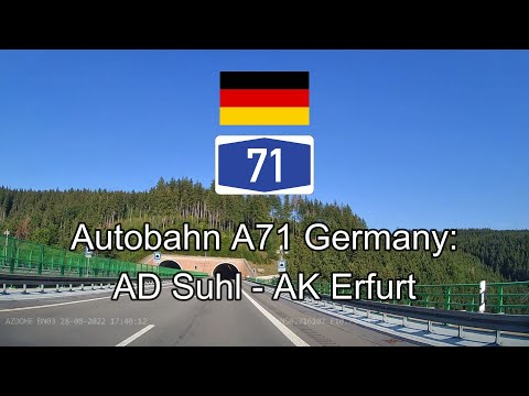 Germany Thüringer Wald Autobahn A71: AD Suhl - AK Erfurt