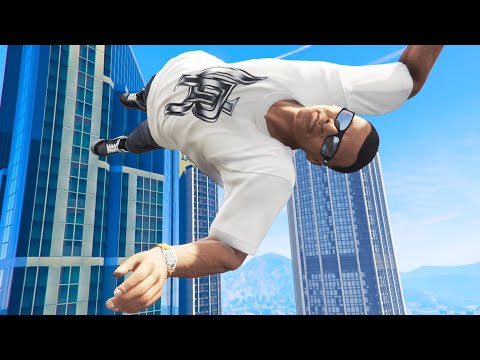 GTA 5 Franklin Falling off Highest Buildings #1 - GTA V Funny Moments & Fails, Gameplay