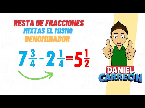 Subtracting Mixed Fractions with the Same Denominator - Super Easy - For Beginners