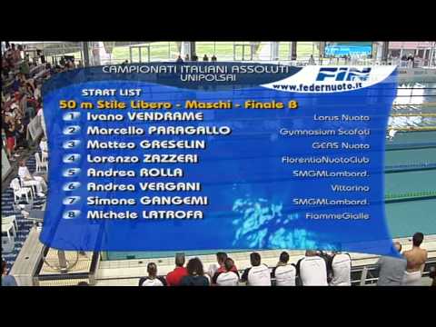 Qualificazione e Finale B Campionati Assoluti Nuoto aprile 2015 TRai Sport 1