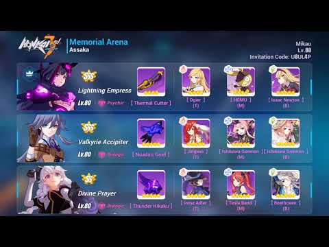 Honkai Impact 3rd Master Memorial Arena - Parvati - Homu Emperor - Assaka - Gameplay