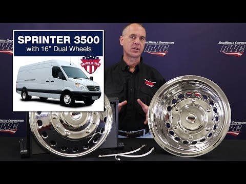 Sprinter 3500 Stainless Steel Wheel Covers for 16" Dual Wheels